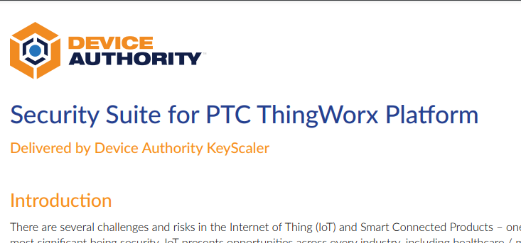 Security Suite for PTC ThingWorx Platform